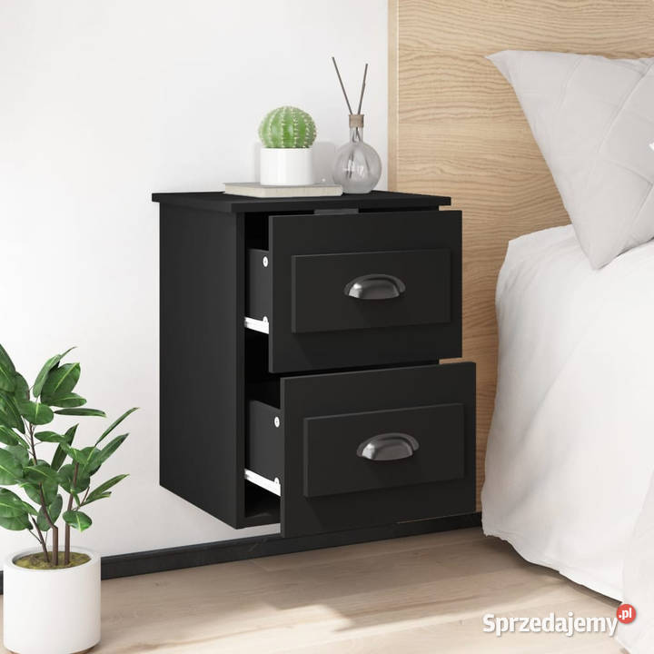 Wiszące szafki nocne 2 czarne 415x36x53 WM816395 Warszawa
