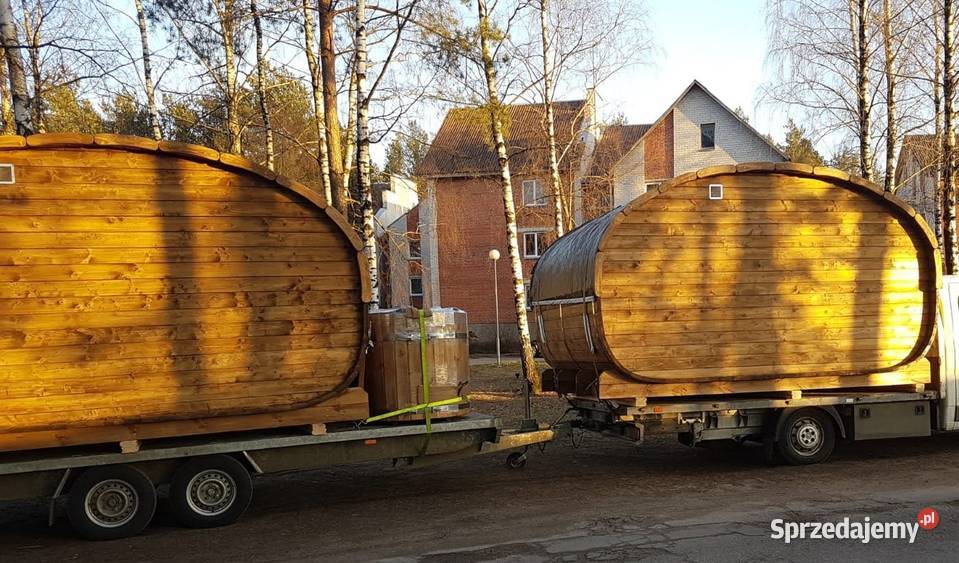 Sauna Owalna Ogrodowa Wyposażona Sauna Beczka Olecko