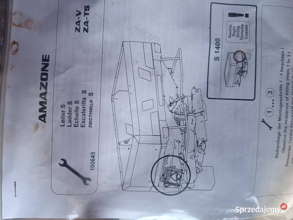 Drabinka rozsiewacza Amazone TS V