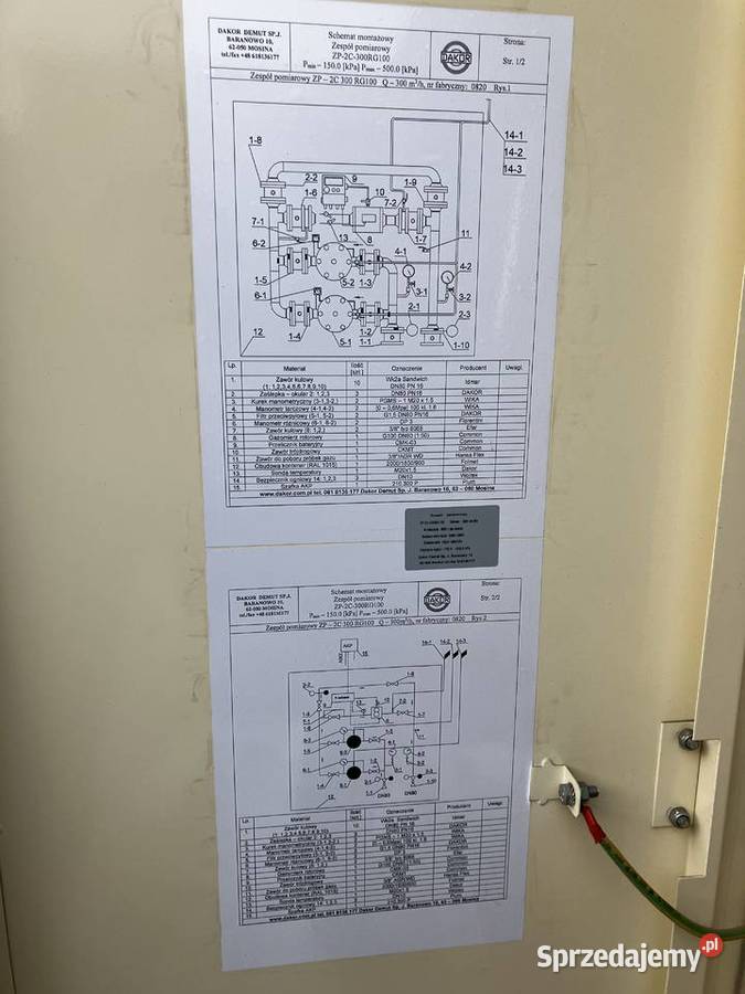 Zespół gazowopomiarowy Q 300 m3h do przyłącza wielkopolskie