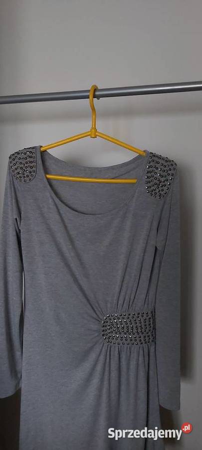 Sprzedam sukienkę z dzianiny rozmiar M szary/srebrny lubelskie Lublin
