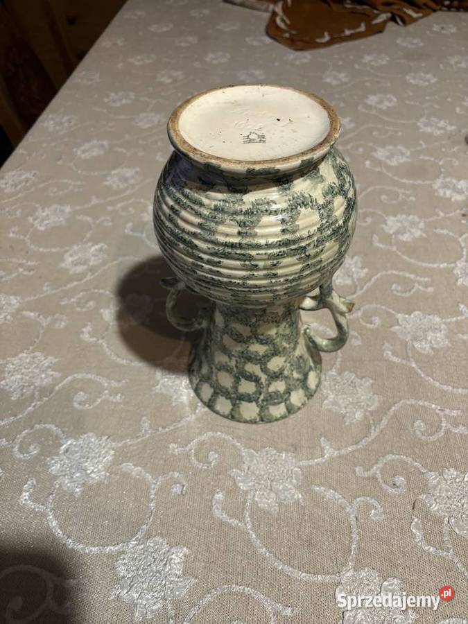 dzbanek flakon wazon fajans Pińczów vintage PRL podlaskie