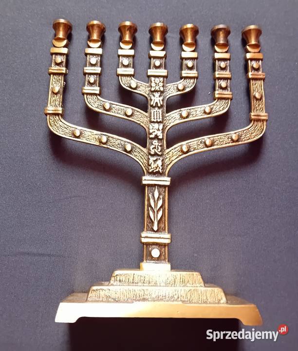 Mosiężna menora Hen Holon Israel druga połowa XX sprzedam