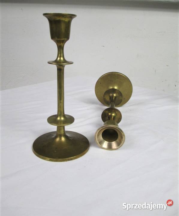 Para mosiężnych świeczników Antyki Lublin
