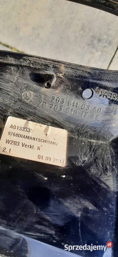 Lusterko lewe W203 obudowa 203 811 03 60 małopolskie Dąbrowa Tarnowska