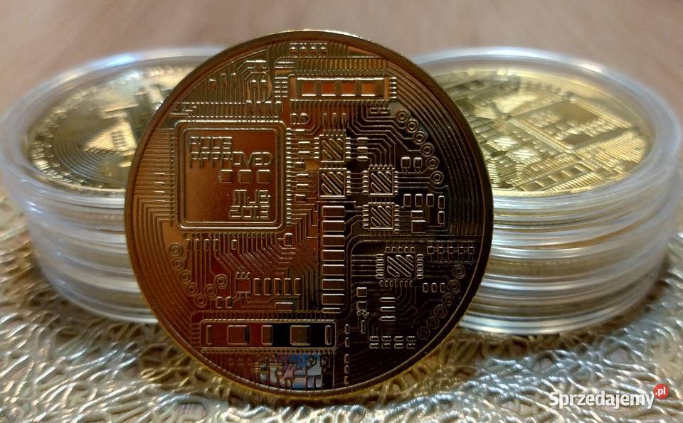Bitcoin moneta pamiątkowa pozłacana Wołomin sprzedam