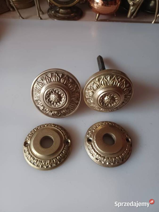 Klamki gałki z rozetami Mosiądz wielkopolskie Poznań sprzedam