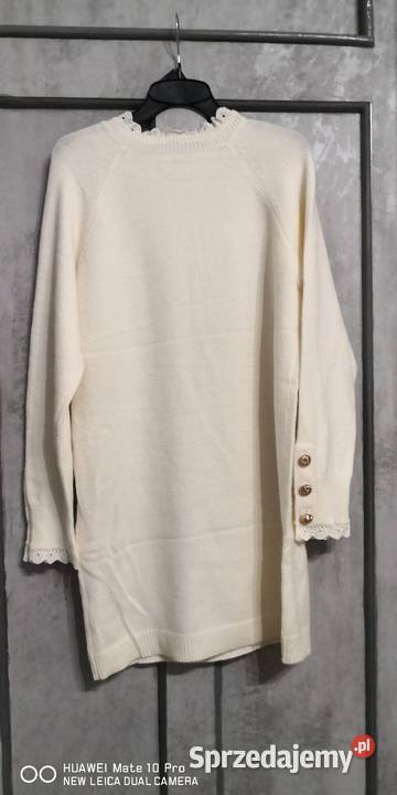 Długi sweter biały Piotrków Trybunalski sprzedam