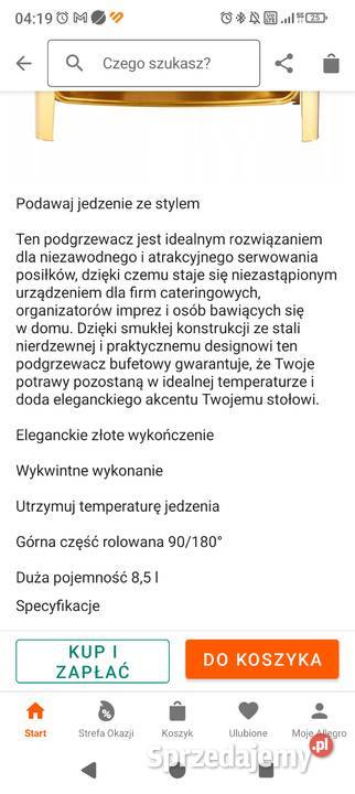 Podgrzewacz żywności nowy Pozostałe zachodniopomorskie Koszalin