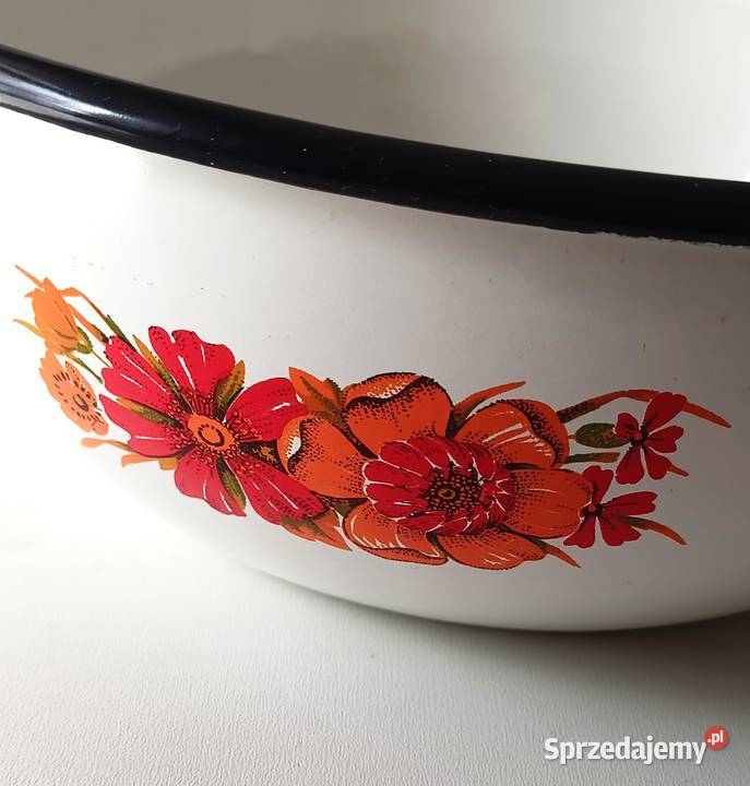 Miska emaliowana z PRLu vintage łódzkie Łódź