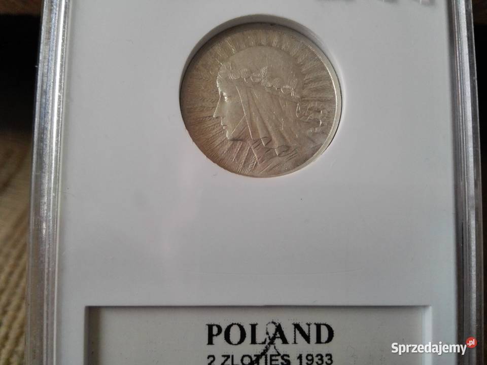 2 Głowa Kobiety 1933 stan menniczy srebro Czersk