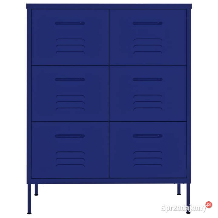 Szafka z szufladami granatowa 80x35x1015 stalowa
