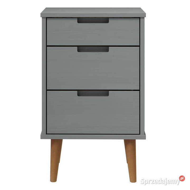 Szafka nocna MOLDE szara 40x35x65 lite drewno Warszawa