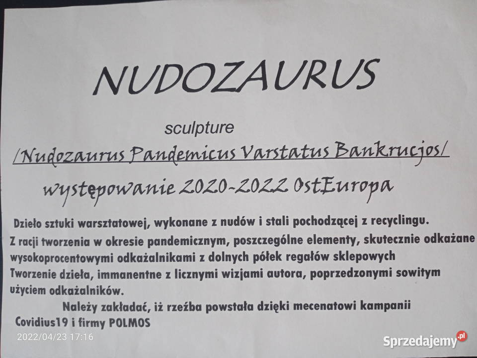 NUDOZAUR Rzeźba spawana recykling simson wsk shl
