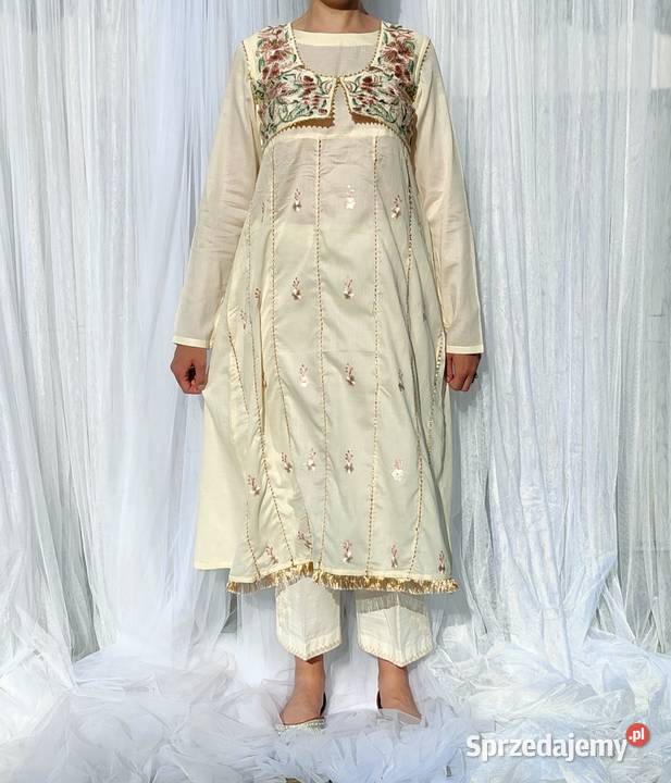 Długa sukienka bawełniana L 40 haftowana Szczecin