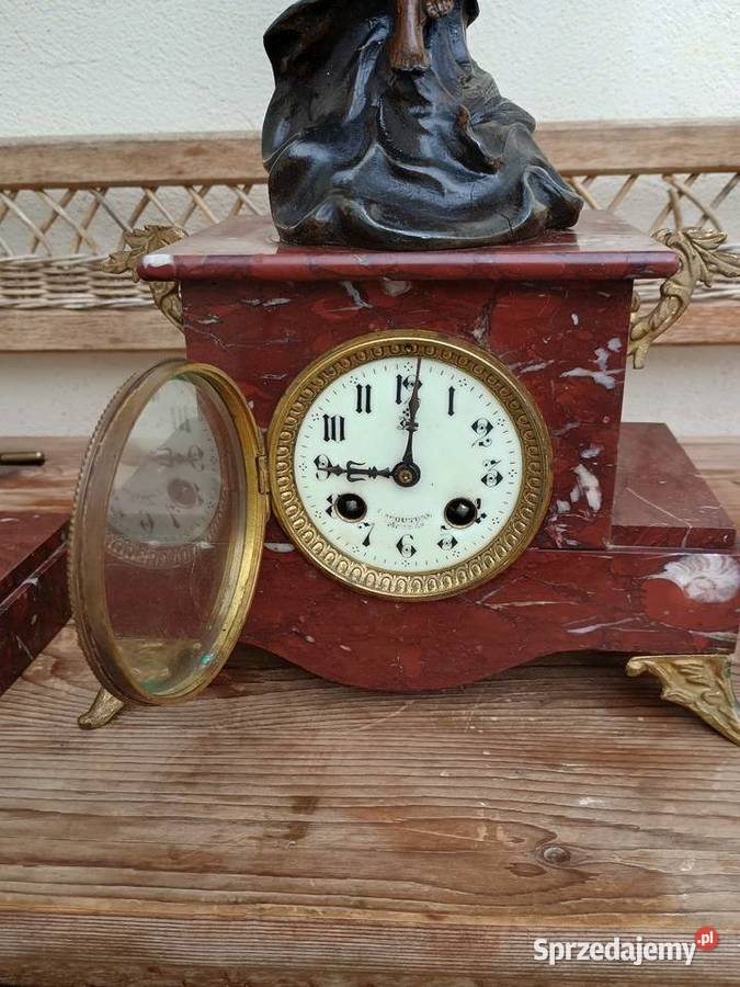 Kominkowy zegar francuski z dwoma dostawkami podkarpackie