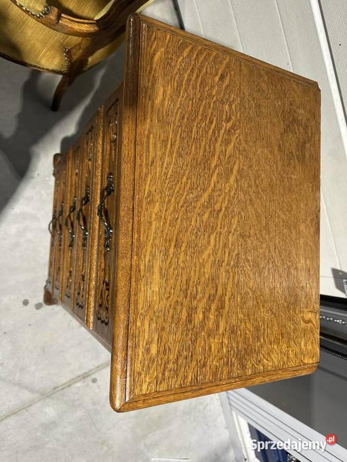 Dębowa komoda szyfoniera w stylu ludwikowskim
