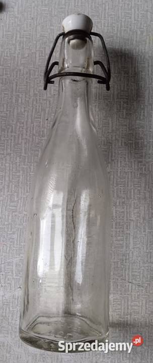Xabytkowe butelki 033 l z porcelanką PRL Porcelana i szkło Koźminek