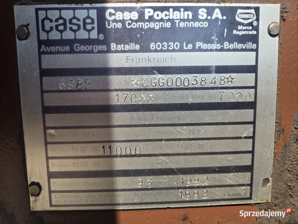 koparka kołowa CASE POCLAIN 688 mazowieckie Grójec