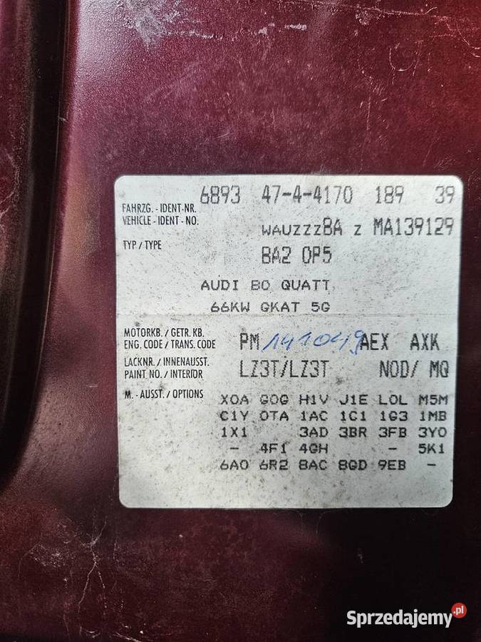 Audi 80 B3 10 yahre quattro oryginał Sokółka