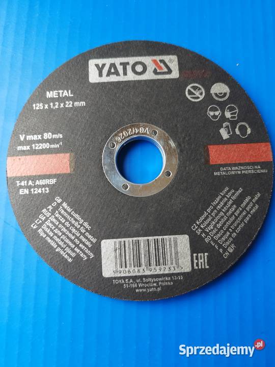 TARCZA TARCZE YATO DO CIĘCIA METALU 125x12x22 5 Narzędzia Jasło