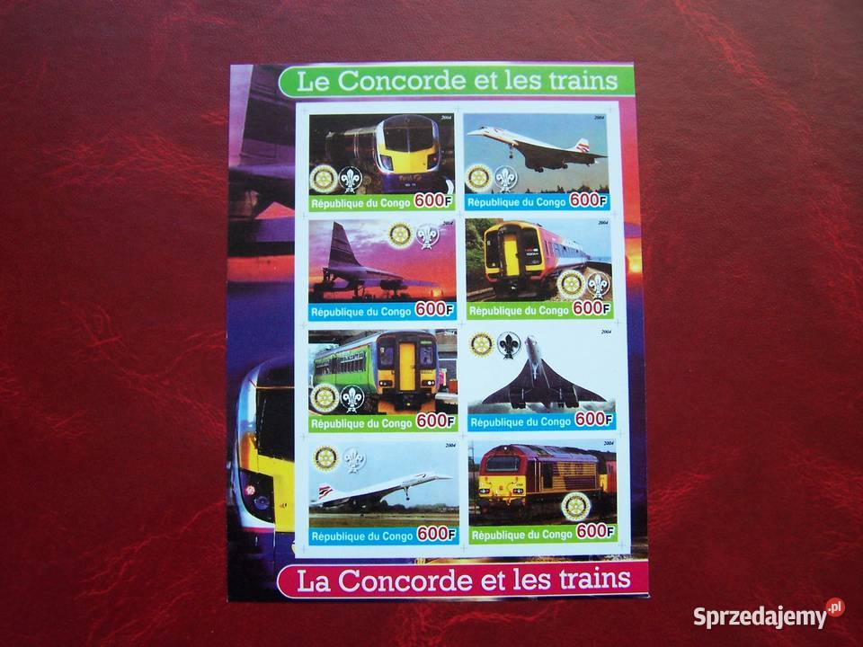 Kongo 2004 MNH cięte Transport Pociągi Samoloty Tychy