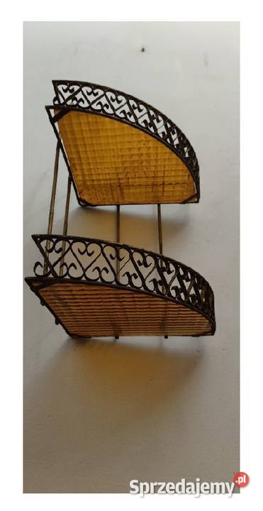 Stara narożna półka szkło kolorowe Warszawa