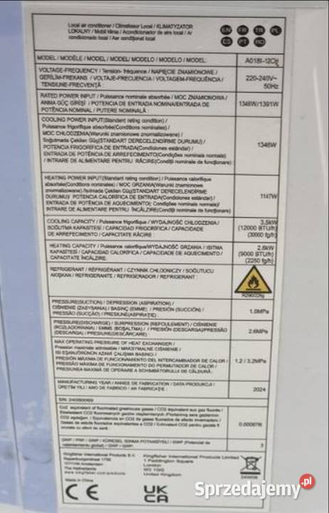 Klimatyzacja z grzaniem nowa 50 ceny mobilna dolnośląskie Wrocław