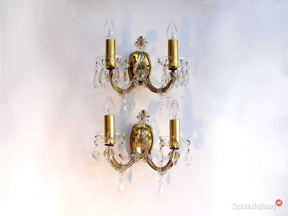 2 kinkiety mosiądz kryształki zachodniopomorskie Szczecinek