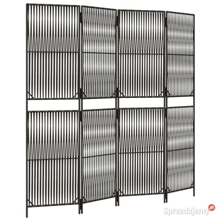 Parawan 4panelowy szary polirattan WM365378 mazowieckie Warszawa
