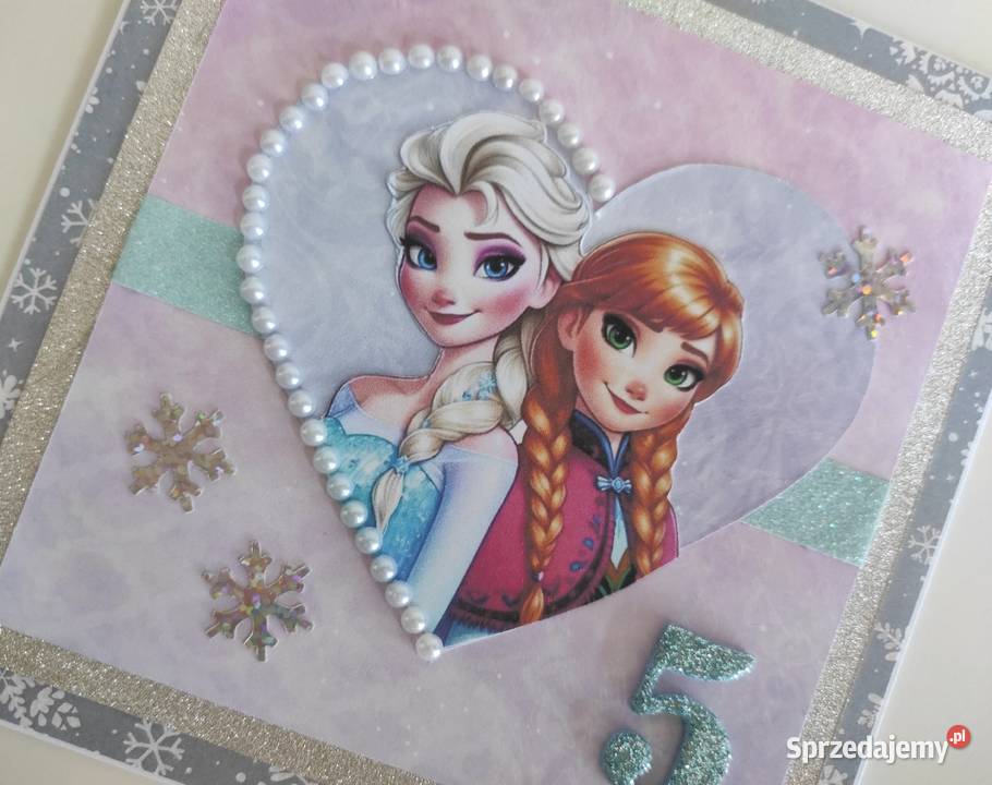 Kartka urodzinowa ręcznie robiona Kraina lodu Łódź
