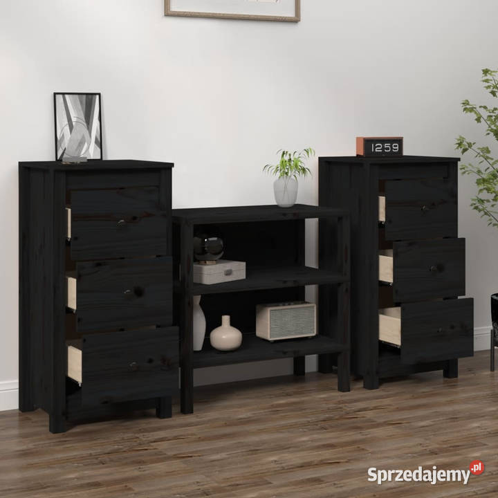 Szafki 2 czarne 40x35x80 lite drewno sosnowe Warszawa