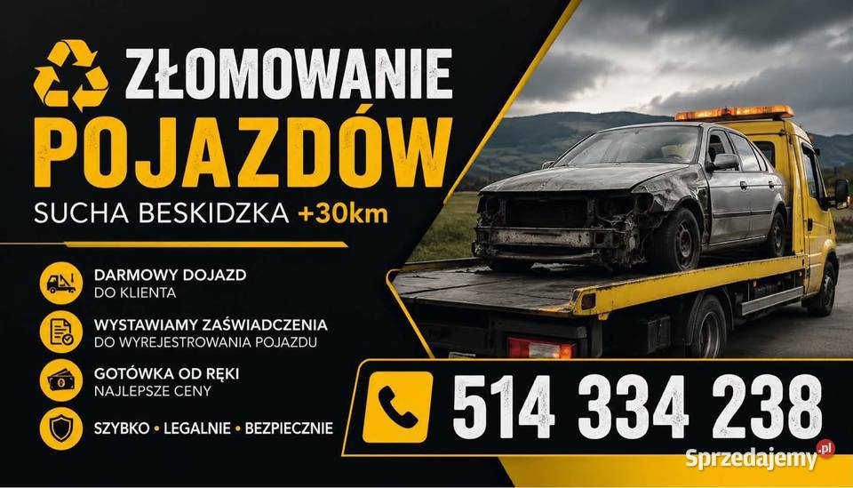 Skup Samochodów Złomowanie małopolskie Sucha Beskidzka