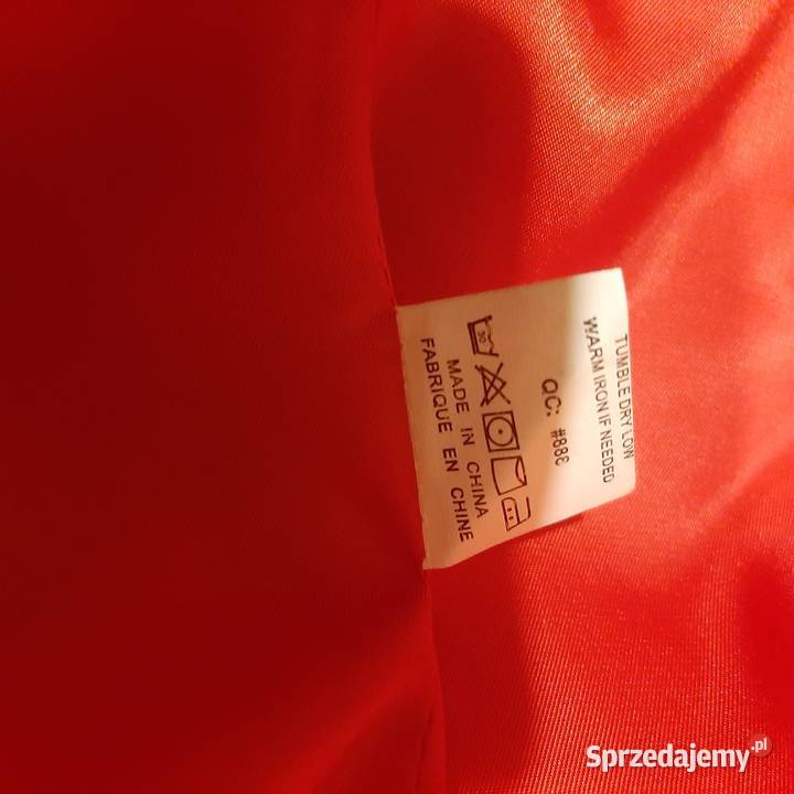 Nowe czerwone jesienne futerkolekkie i ciepłena Bez wzoru Warszawa