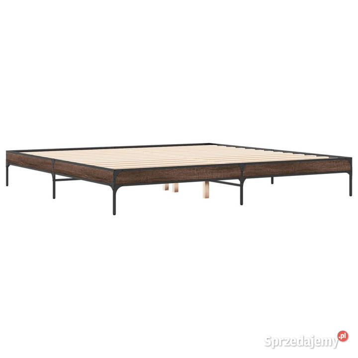 Rama łóżka brązowy dąb materiał drewnopochodny