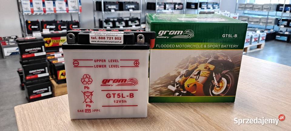 Akumulator moto GROM YB5LB 12V 5Ah 80A P Akumulatory motocyklowe warmińsko-mazurskie Iława
