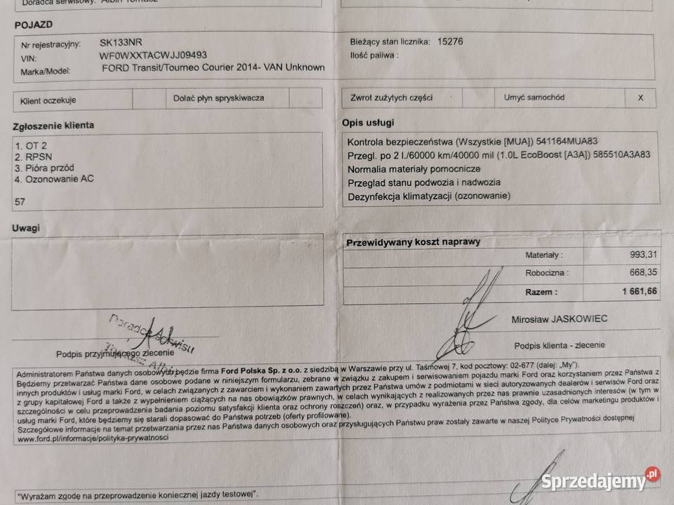 FORD TRANSIT COURIER 2018r SALON POLSKAKLIMA Poznań