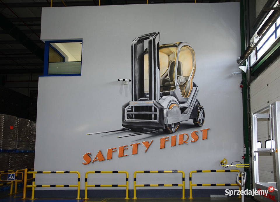 Mural malowany na ścianie graffiti reklama Poznań sprzedam