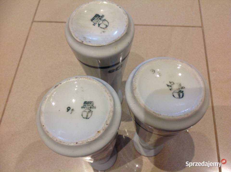 Porcelanowy Wazonik GS Lubiana PRL 3 Porcelana i szkło
