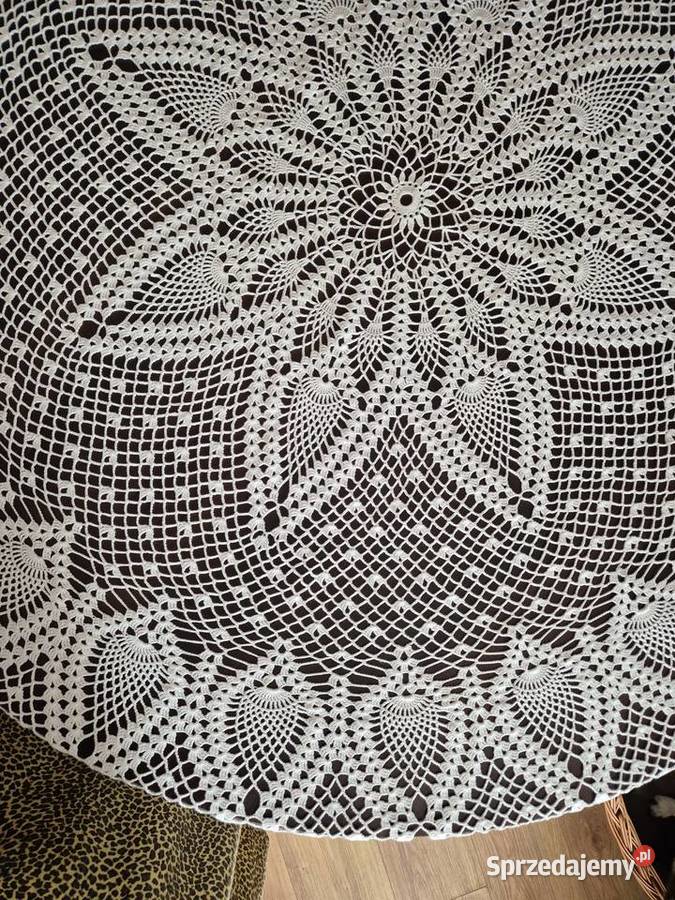 Niezwykły obrus szydełkowy handmade Biały 200 Rękodzieło Warszawa
