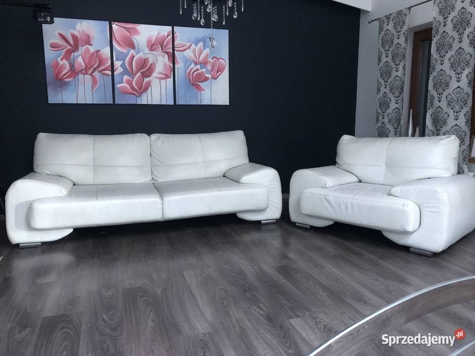 Biała kanapa sofa fotel 3 1 Meble Turek