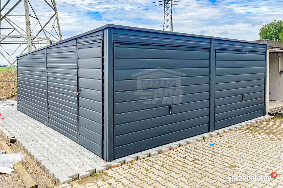 Garaż Blaszany 6x6m 2x Brama Uchylna Drzwi dach Gdańsk sprzedam