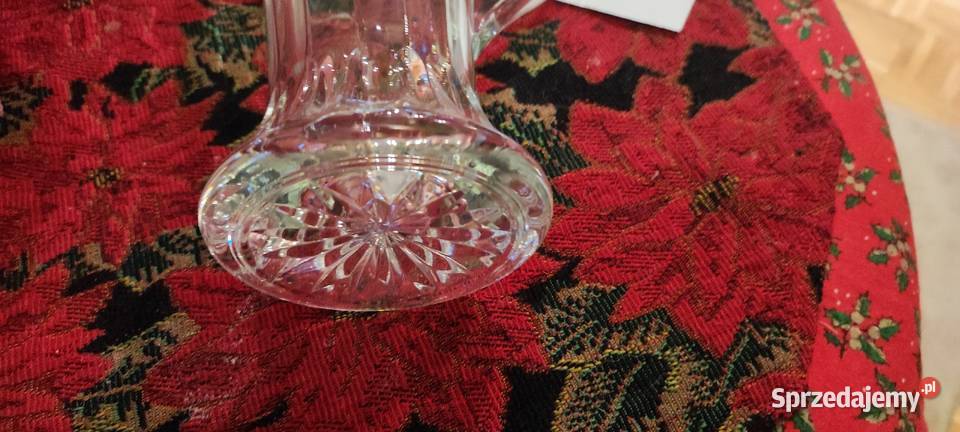 Stary duży kufel kryształowy z przykrywką cynową Wrocław