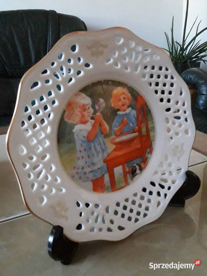 Komplet talerzy dekoracyjnych Jenny Nystrm Antyki, Sztuka, Kolekcje Janów Lubelski sprzedam