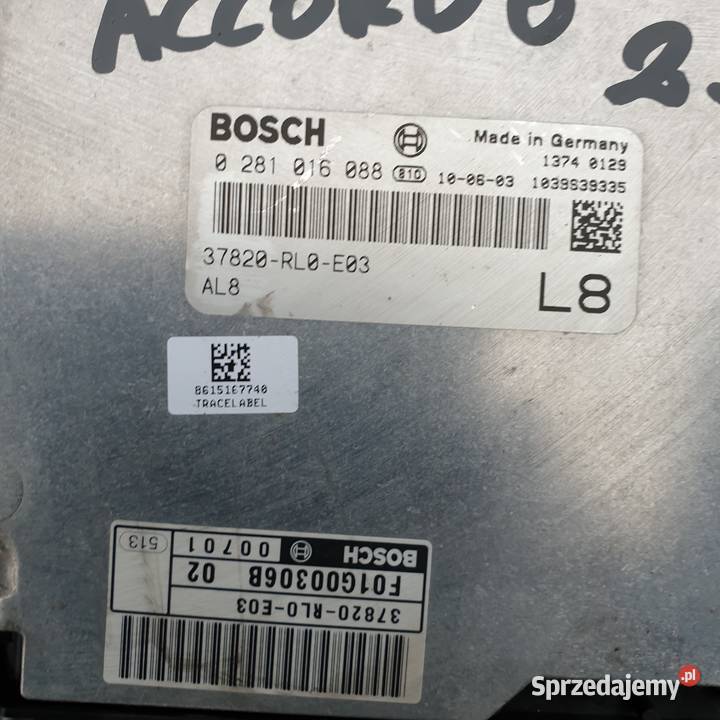 HONDA ACCORD VIII KOMPUTER STEROWNIK 37820RL0E03 kujawsko-pomorskie Łochowice