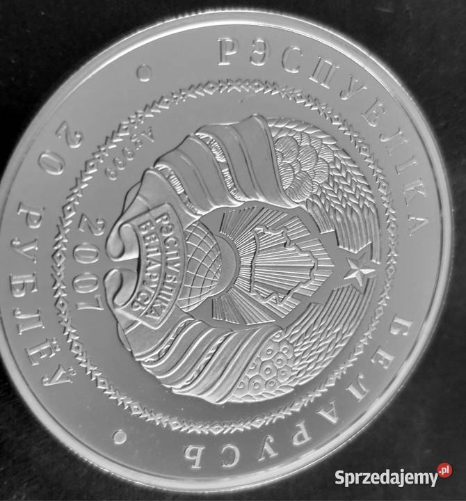 WILK srebrna moneta PROOF Ag999 z kryształami Oświęcim
