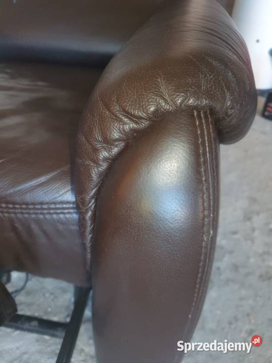 fotel niemiecki skórzany rozkładany z regulacją Biała Podlaska