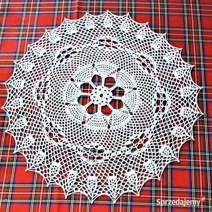Serwetka na szydełku Wielkanocna rękodzieło biały Poznań sprzedam