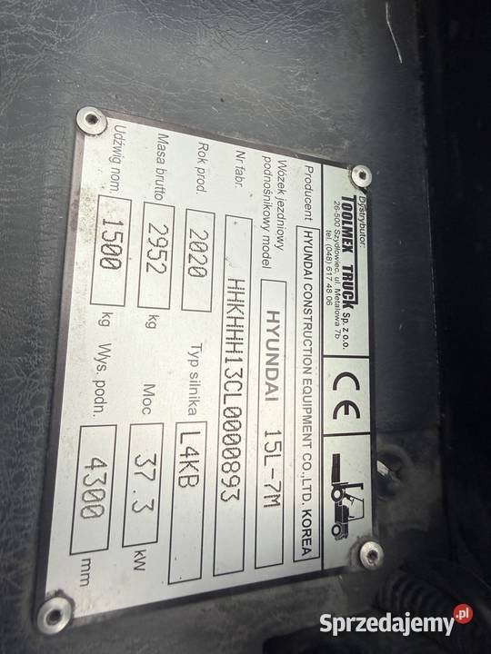 Wózek widłowy Hyundai 1500 gaz Wózki widłowe Garbów sprzedam
