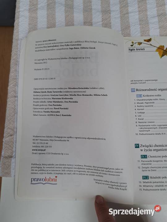 Zeszyt ćwiczeń Bliżej biologii gimnazjum cz 2 Trąbki Wielkie